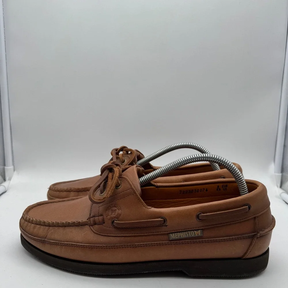 Mephisto Spinnaker Tan‎ Leather Boat Shoes Mens 8.5 US 8 EUR Loafers 722383807